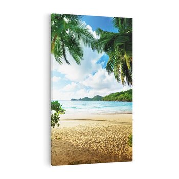 Obraz na płótnie 50x70 - Rajskie Seszele - plaża i palmy - Seszele, plaża
