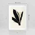 Plakat w ramie 50x70 - Harmonia liści - minimalistyczny obraz, szkic - rama biała