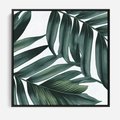 Obraz w ramie 50x50 - Ruchome liście czasu - liście palmy, tropikalne - rama czarna