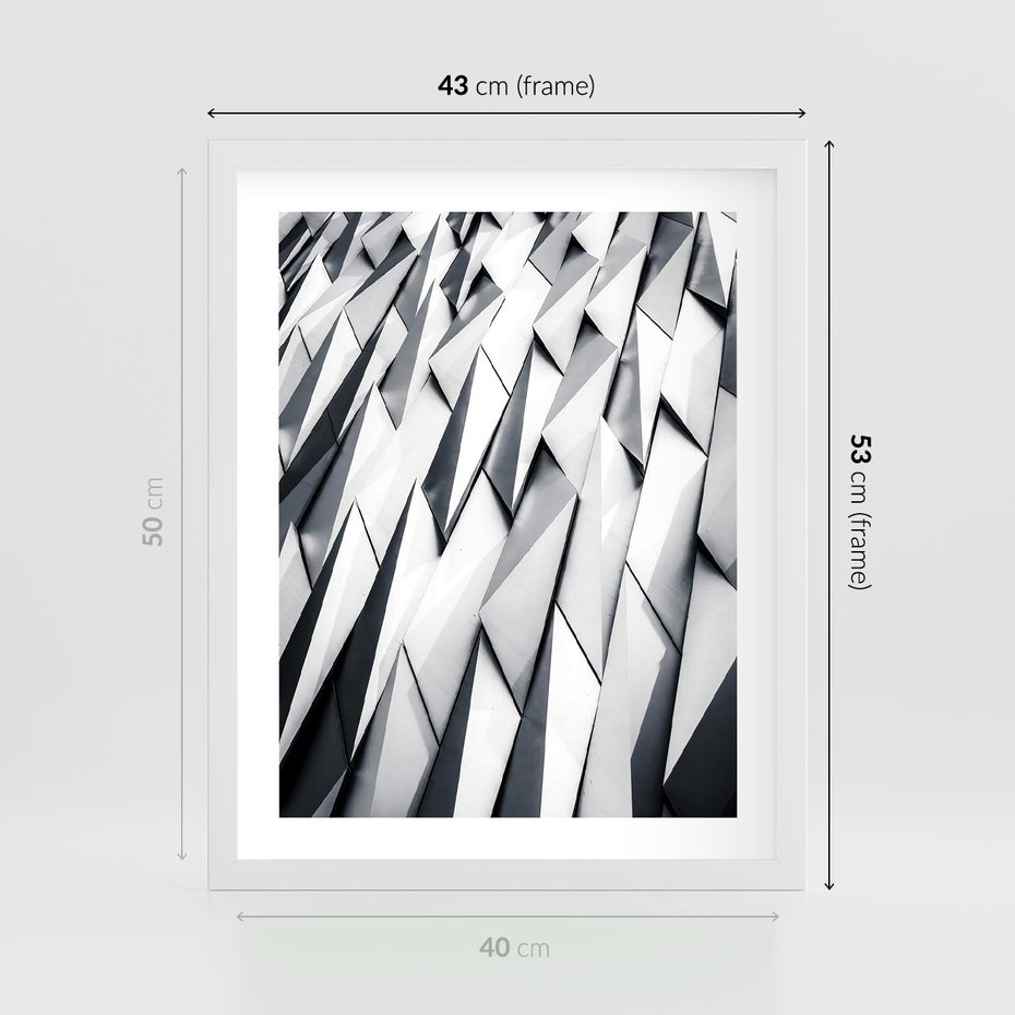 Plakat w ramie 40x50 - Geometryczna Nowoczesność - nowoczesna architektura, gemetryszne formy - rama biała
