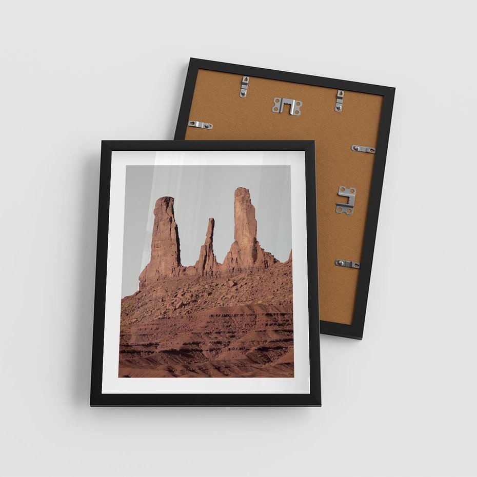 Plakat w ramie 40x50 - Surowość Pustyni - pustynia, kanion - rama czarna