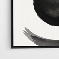 Obraz w ramie 50x50 - Bezczasowe Echo - abstrakcyjne plamy okręgi, akwarelowe - rama czarna