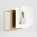 Plakat w ramie 40x50 - Minimalistyczna Piękność: Kobieta w Sztuce - grafika minimalizm, rysunek kobiety - rama drewno