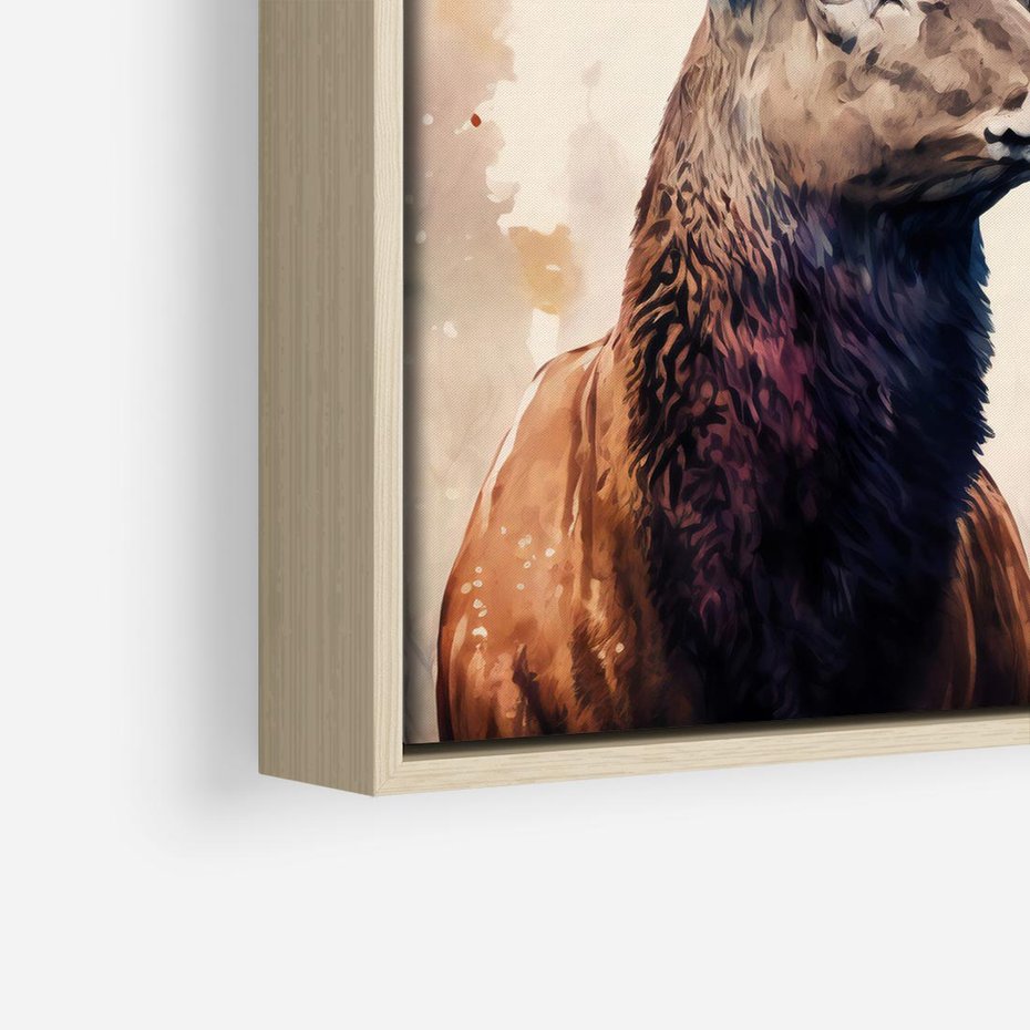 Obraz w ramie 80x80 - Jesienny Monarcha Lasu - grafika komputerowa, na podstawie obrazu - rama drewno