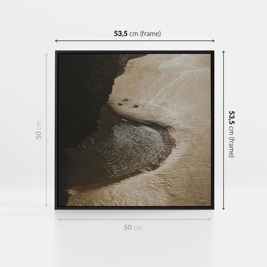 Obraz w ramie 50x50 - Relaksujący Raj - plaża, morze - rama czarna