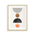 Plakat w ramie 30x40 - Geometryczna Przygoda - nowoczesna grafika, geometria - rama drewno