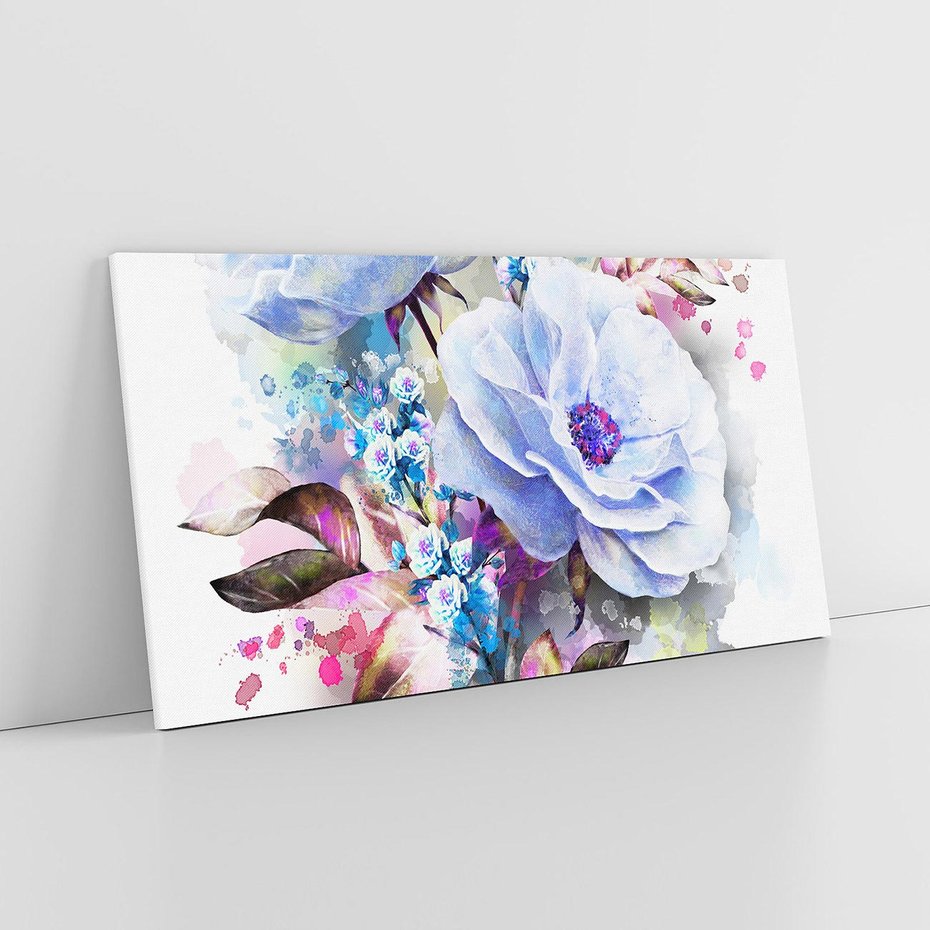 Obraz na płótnie 120x60 - Kolorowa Ekspresja - kwiaty, graficzne