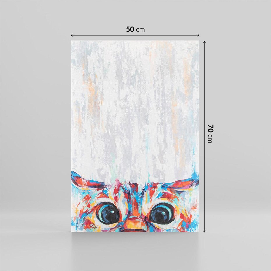 Obraz na płótnie 50x70 - Co ja Widzę - obraz olejny, śmieszny obraz kota