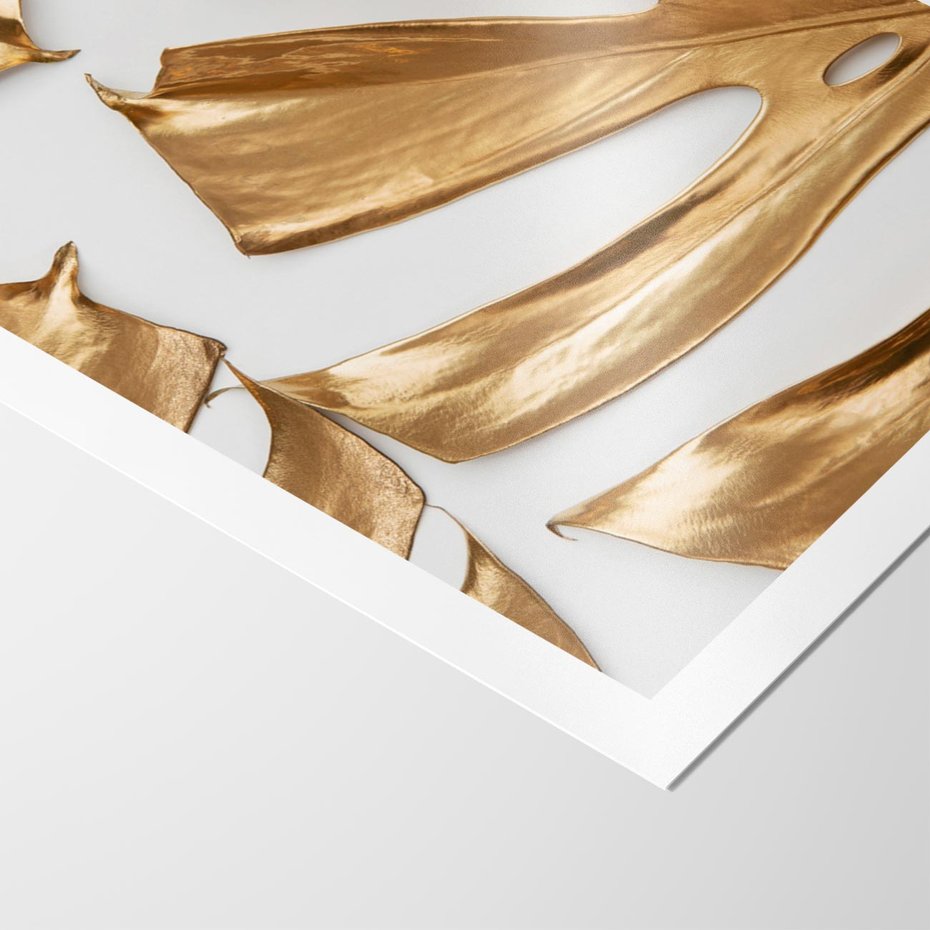 Plakat bez ramy 50x70 - Siła Natury - złote, liście