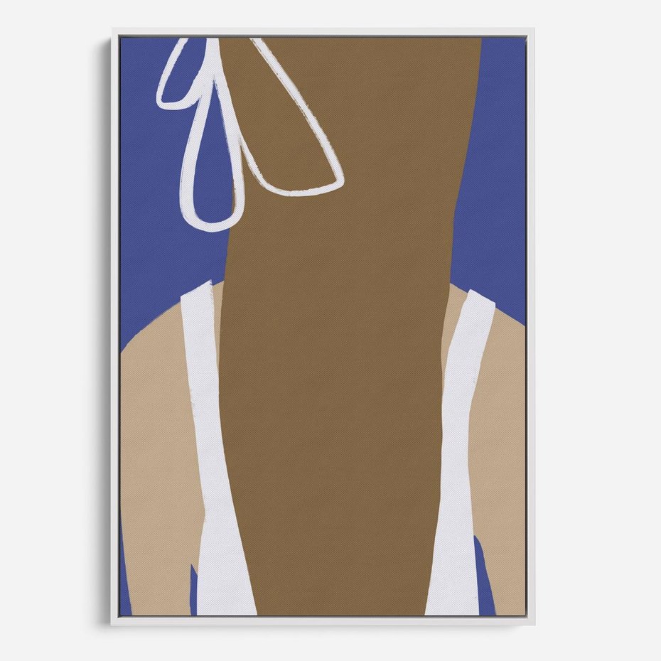 Obraz w ramie 80x120 - Kobieca Inspiracja - plakat retro, kobieta z kokardą - rama biała