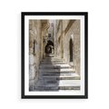 Plakat w ramie 50x70 - Urok uliczki: perspektywa miasta - uliczka, perspektywa - rama czarna