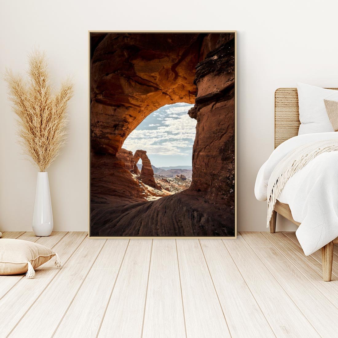 Obraz w ramie 50x70 - Magia pustynnego kanionu - pustynia, kanion - rama drewno
