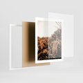 Plakat w ramie 40x50 - Jesienna Harmonia - suche paprocie, jesienny krajobraz - rama biała