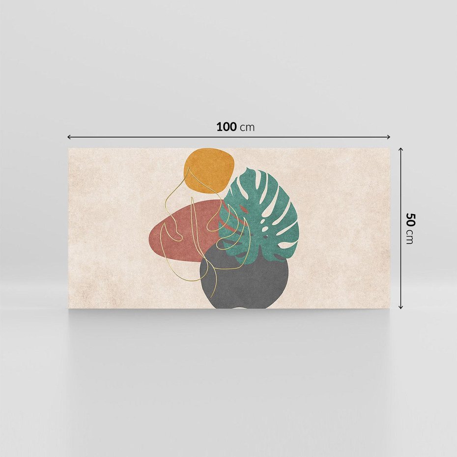 Obraz na płótnie 100x50 - Akwarelowa Magia Liści - grafika, styl mid century