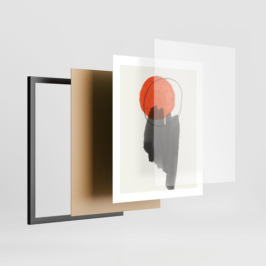 Plakat w ramie 40x50 - Księga Form - abstrakcyjne nieregularne plamy, czarny - rama czarna