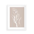 Plakat w ramie 30x40 - Impresje Pastelowych Nastrojów - minimalistyczny delikatny obraz, beżowe odcienie - rama biała