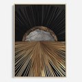 Obraz w ramie 50x70 - Metaliczne Boho Abstrakcje - boho, słońce - rama drewno