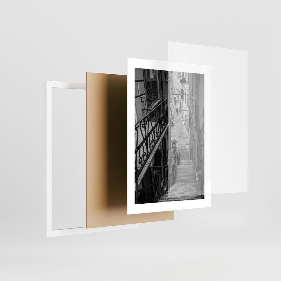 Plakat w ramie 30x40 - Magiczne spacery - uliczka, perspektywa - rama biała