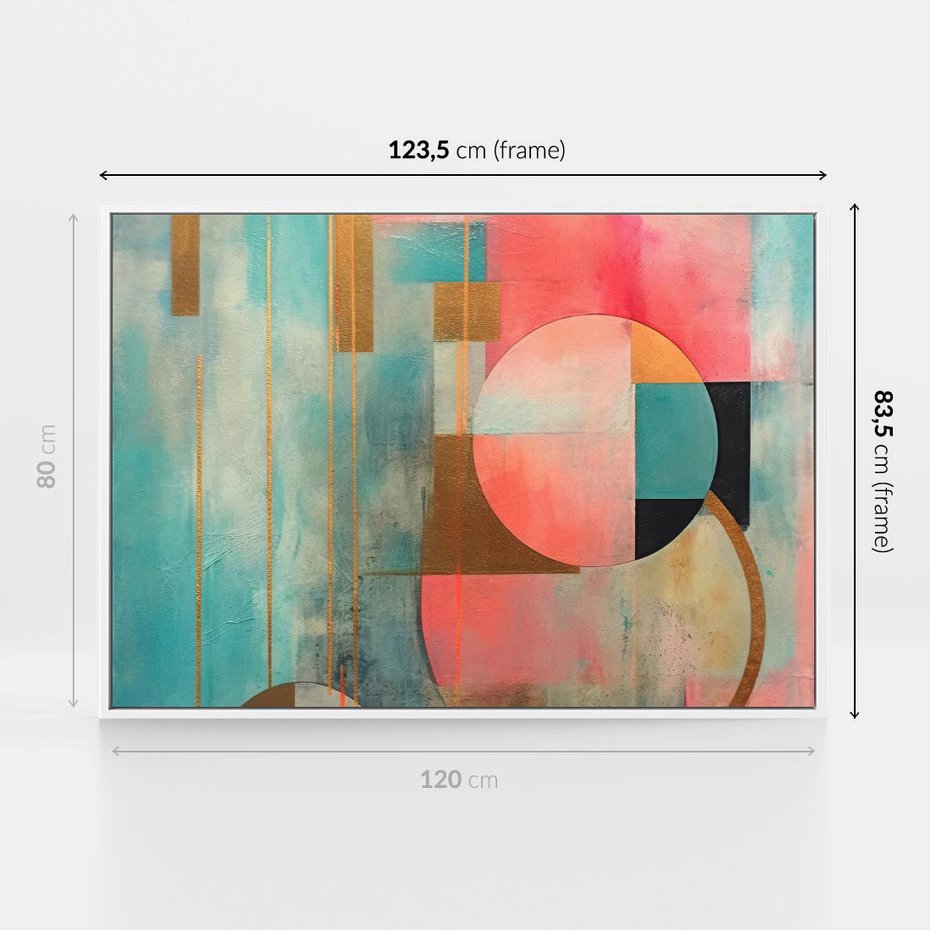 Obraz w ramie 120x80 - Abstrakcyjny Bałagan - abstrakcja, obraz olejny - rama biała