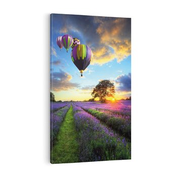 Obraz na płótnie 70x100 - Lawendowe Marzenia - lawenda, balony
