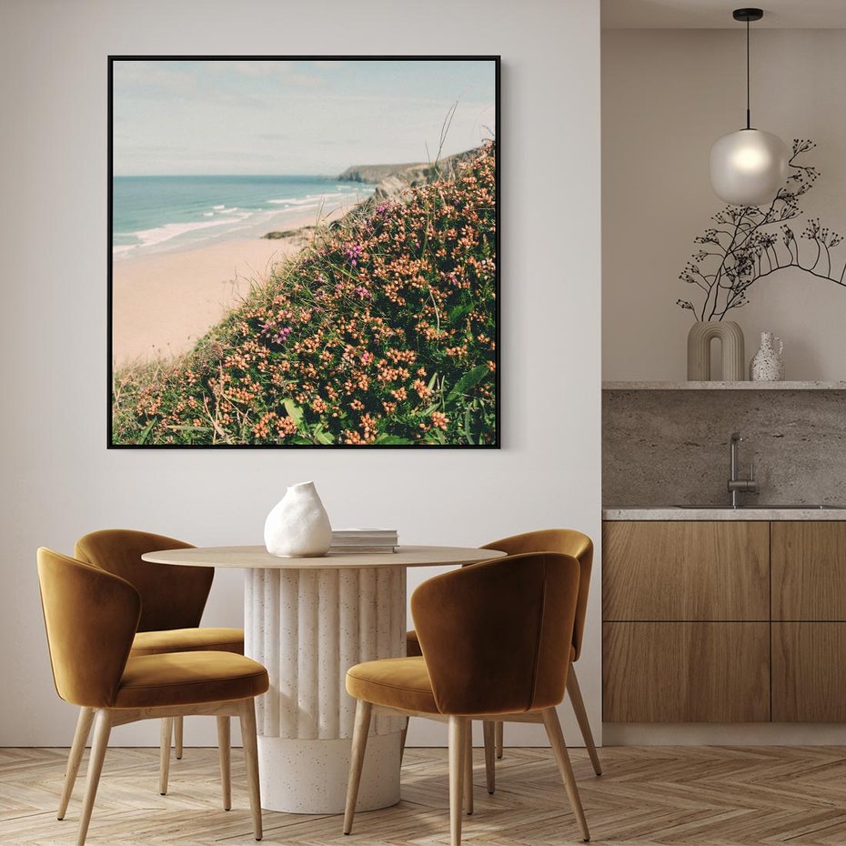 Obraz w ramie 50x50 - Perspektywa Klifu - fotografia, ocean - rama czarna