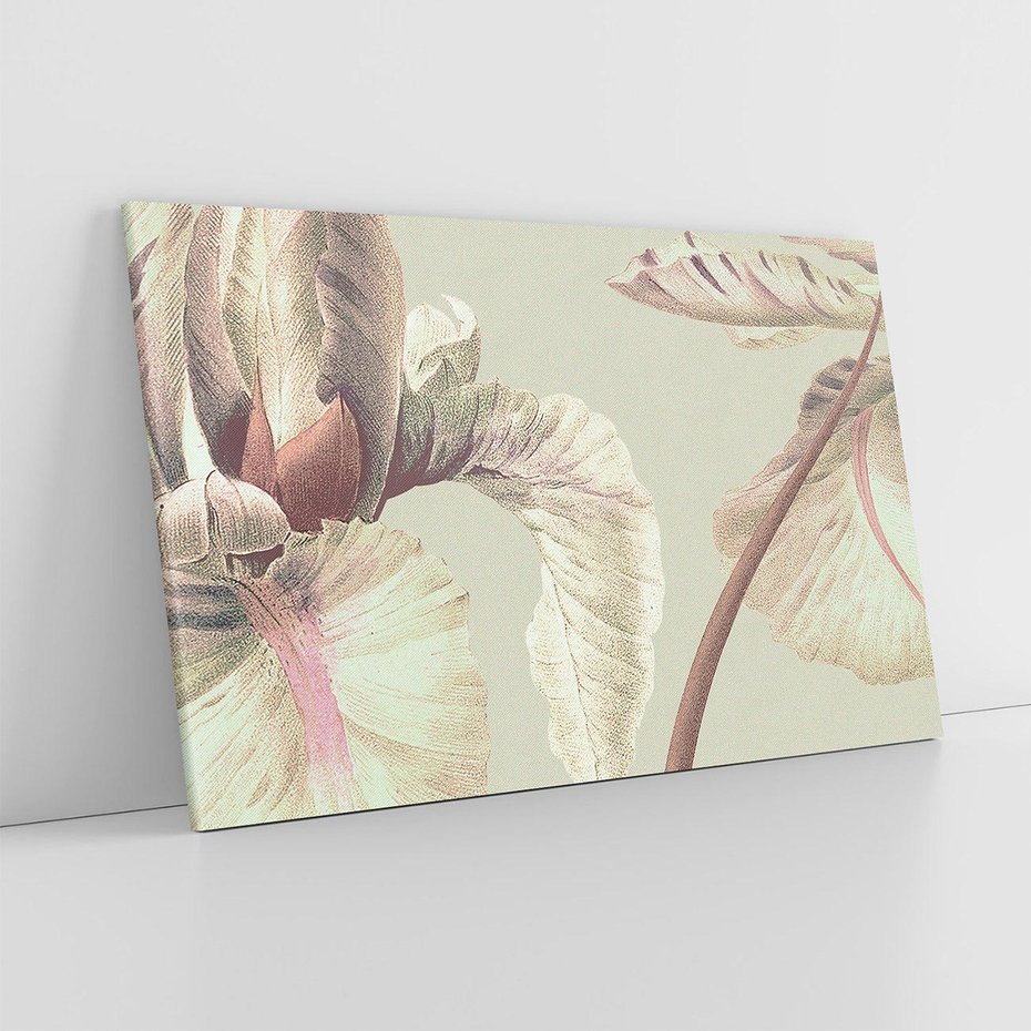 Obraz na płótnie 100x70 - Przenikanie światów barw - kwiaty vintage, tropikalne rośliny