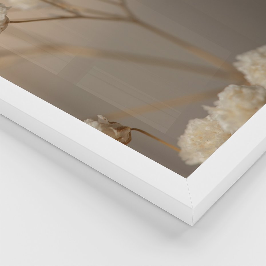 Zestaw obrazy w ramie 40x50 galeria - Suszone, kwiaty, boho - rama biała