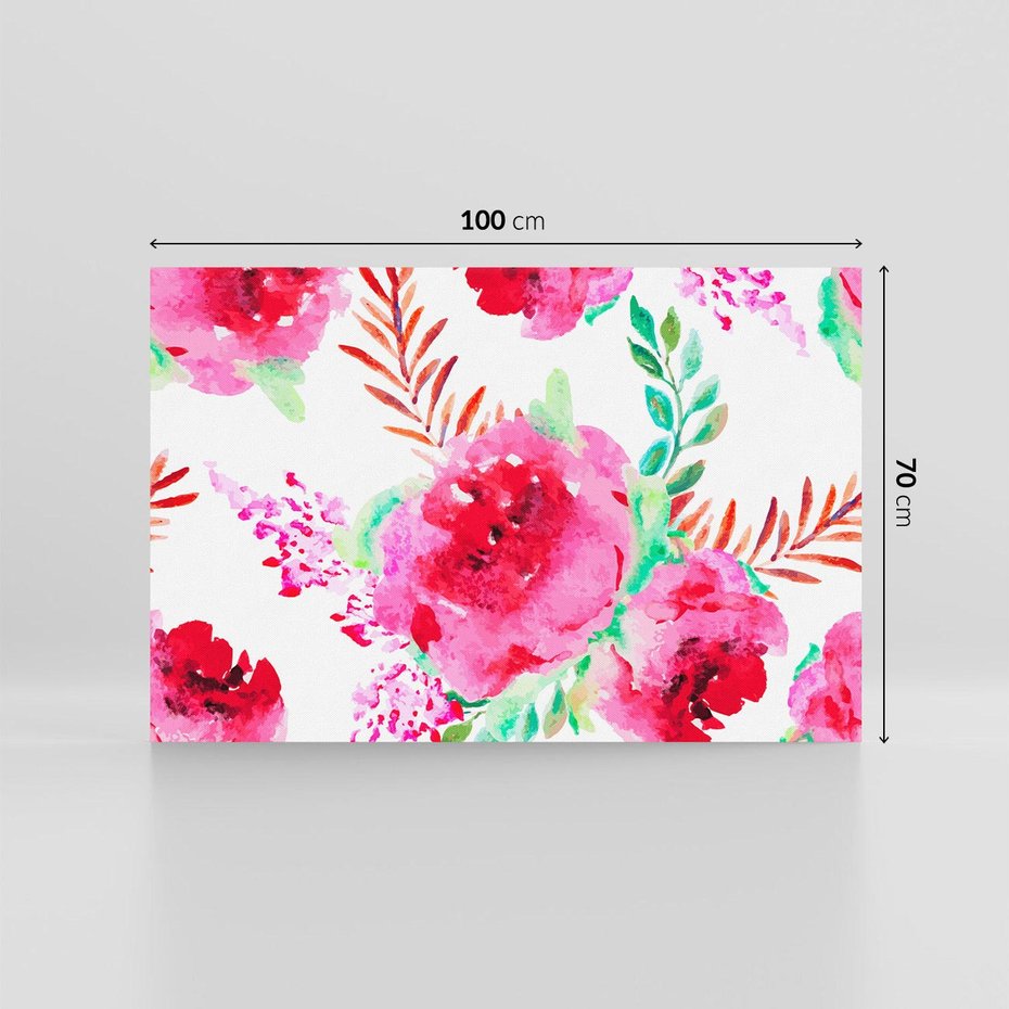 Obraz na płótnie 100x70 - Delikatna Akwarela - kwiaty, akwarela