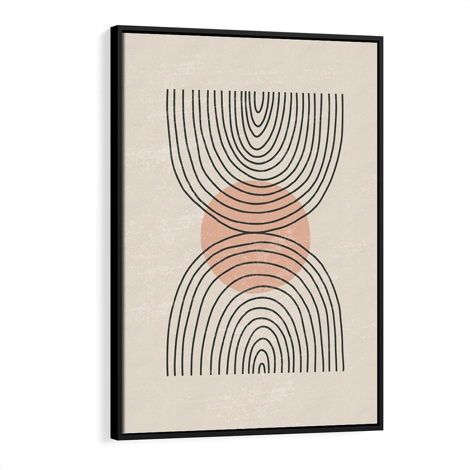 Obraz w ramie 70x100 - Nowy Rytuał - abstrakcyjna sztuka, boho kształty - rama czarna
