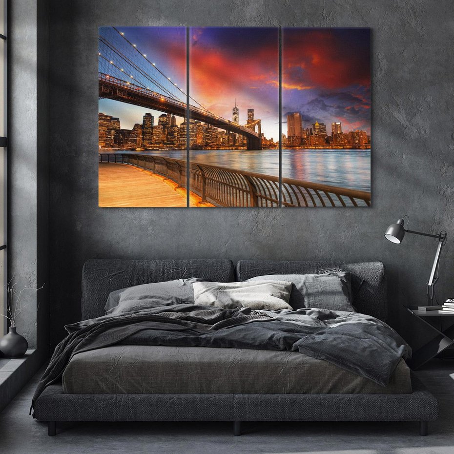 Obraz na płótnie 120x80 - Magia zachodu słońca nad mostem - zachód, słońca