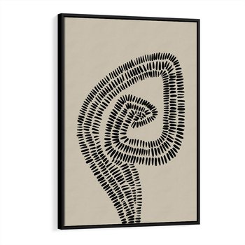 Obraz w ramie 70x100 - Nowoczesne Spektrum Wyobraźni - boho plakat, czarne kropki kreski - rama czarna