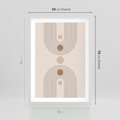 Plakat w ramie 50x70 - Zgeometryzowane Wizje - boho plakat, minimalizm - rama biała