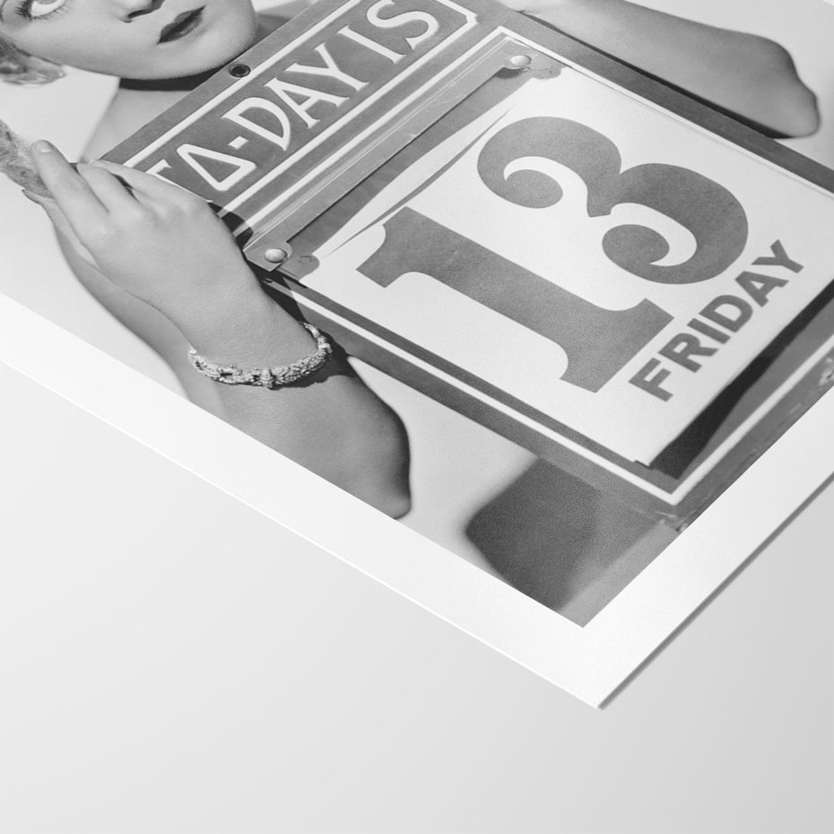 Plakat bez ramy 21x30 - Czy to Pech - retro zdjęcie, czarno białe