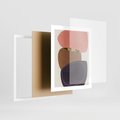 Plakat w ramie 40x50 - Rozkwitające Przenikające Formy - abstrakcyjny obraz, geometryczne formy - rama biała
