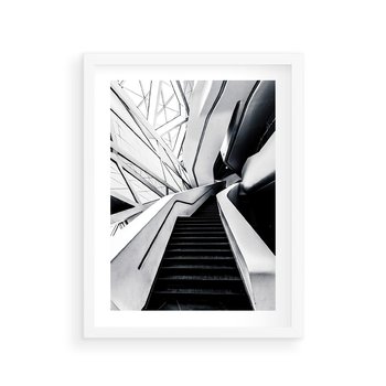 Plakat w ramie 40x50 - Współczesne Kształty - architektura, nowoczesne formy - rama biała
