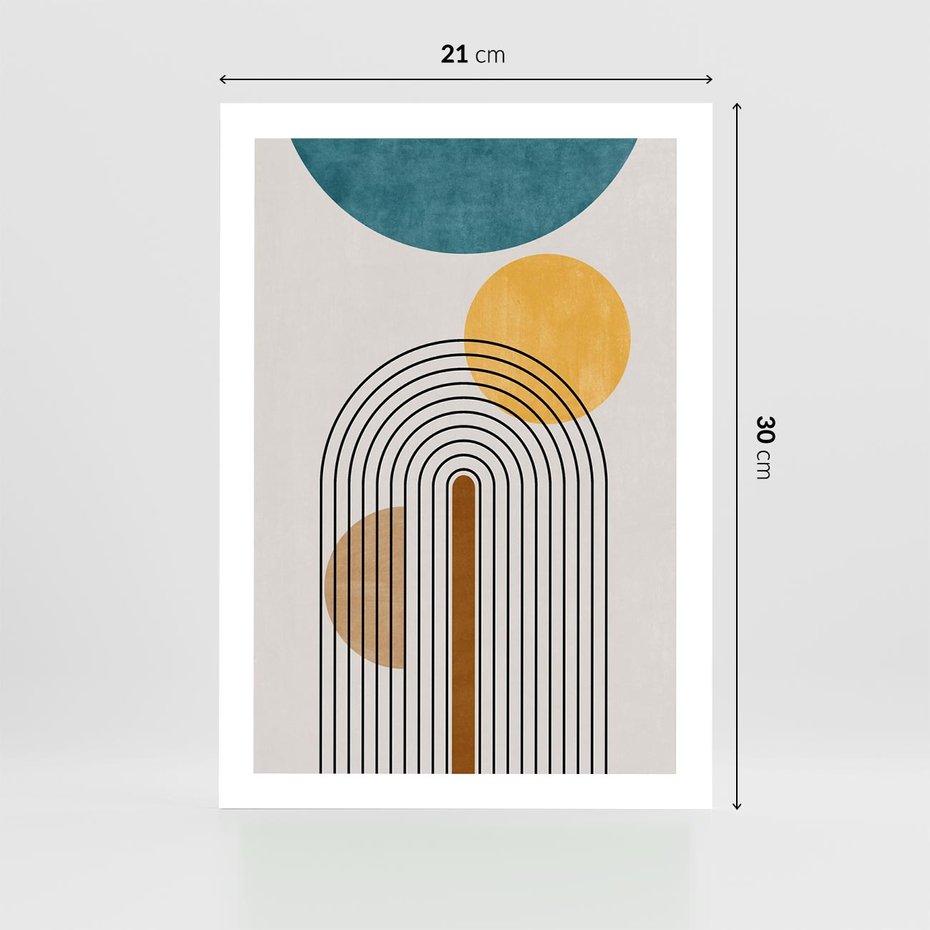 Plakat bez ramy 21x30 - Wewnętrzne Labirynty Form - styl mid century, nowoczesna sztuka