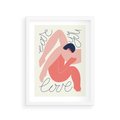Plakat w ramie 30x40 - Dźwięk ciszy na płótnie - para zakochanych, graficzny obraz - rama biała