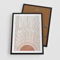 Plakat w ramie 50x70 - Słońce w Stylu Boho - słońce, grafika boho - rama czarna