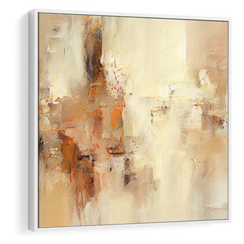 Obraz w ramie 80x80 - Odbicie utraconych barw - abstrakcja, tekstury farb - rama biała