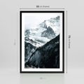 Plakat w ramie 50x70 - Góry w Zimowym Uścisku - góry, ośnieżone szczyty - rama czarna
