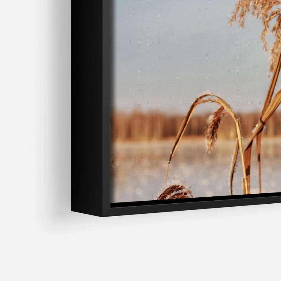 Obraz w ramie 100x70 - Wyraz Stylu - trawy, boho - rama czarna