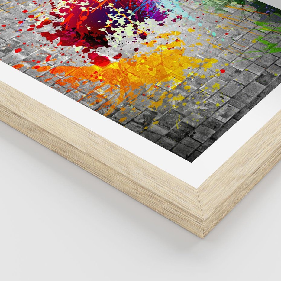 Plakat w ramie 50x70 - Ekspresja Graffiti - farba, graffiti - rama drewno