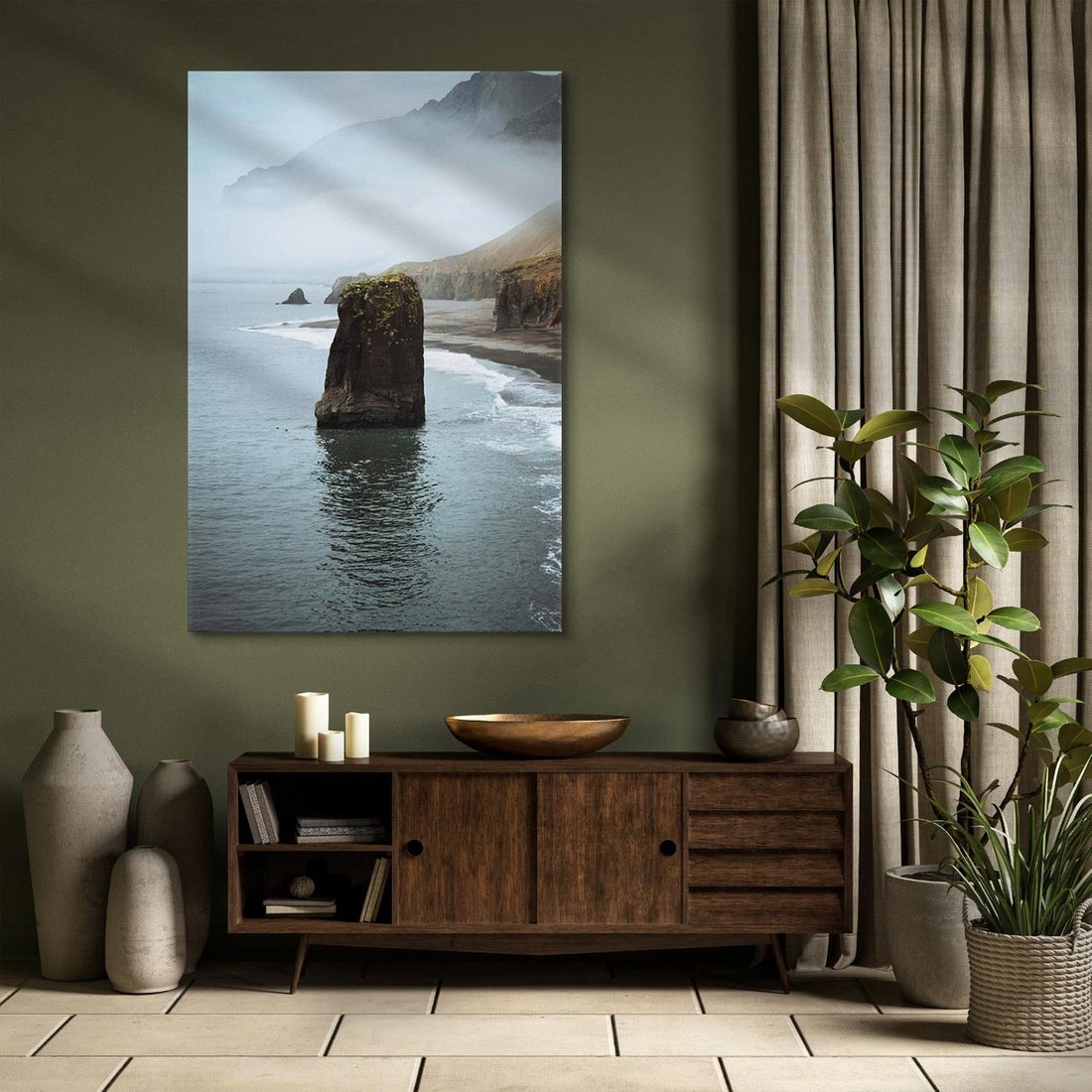 Obraz na płótnie 80x120 - Mistyczna Aura - morze, mgła