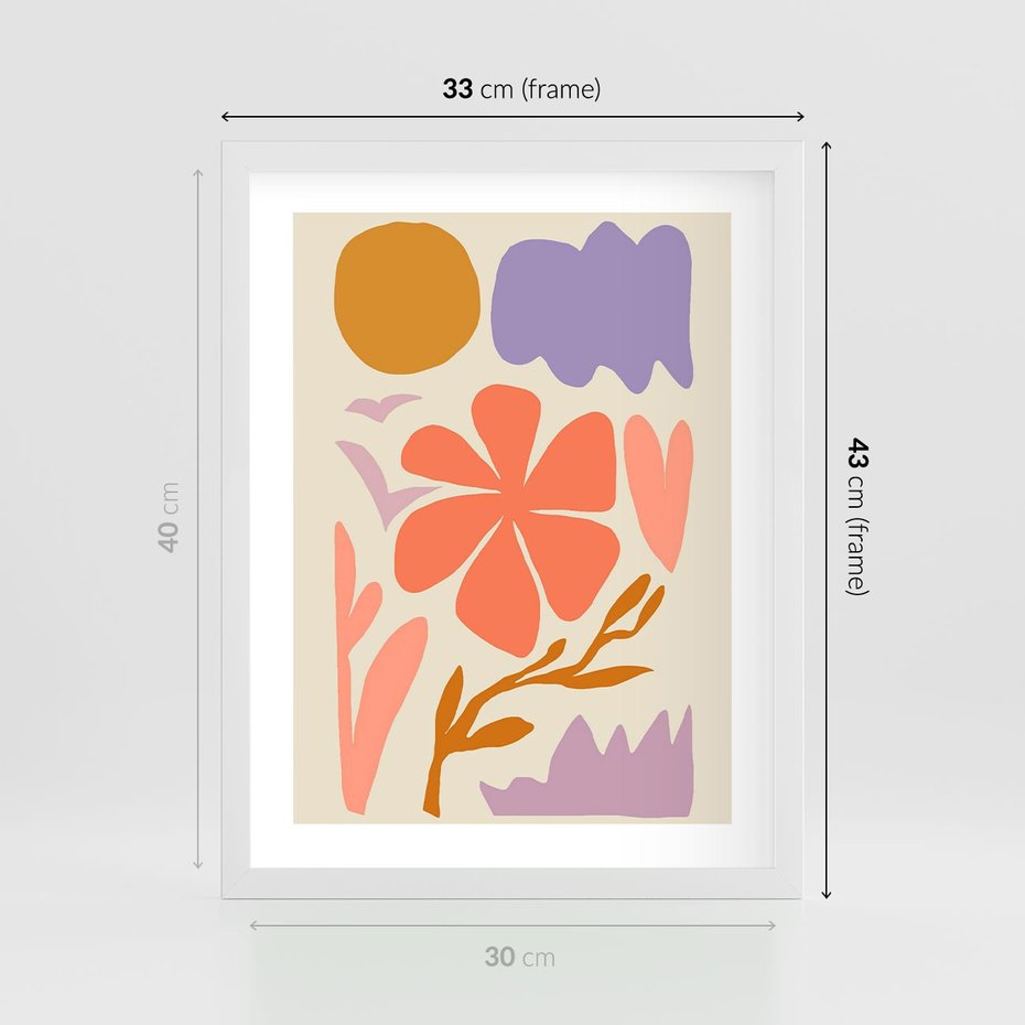 Plakat w ramie 30x40 - Nowoczesne Światło - abstrakcyjny obraz, pastelowe kolory - rama biała