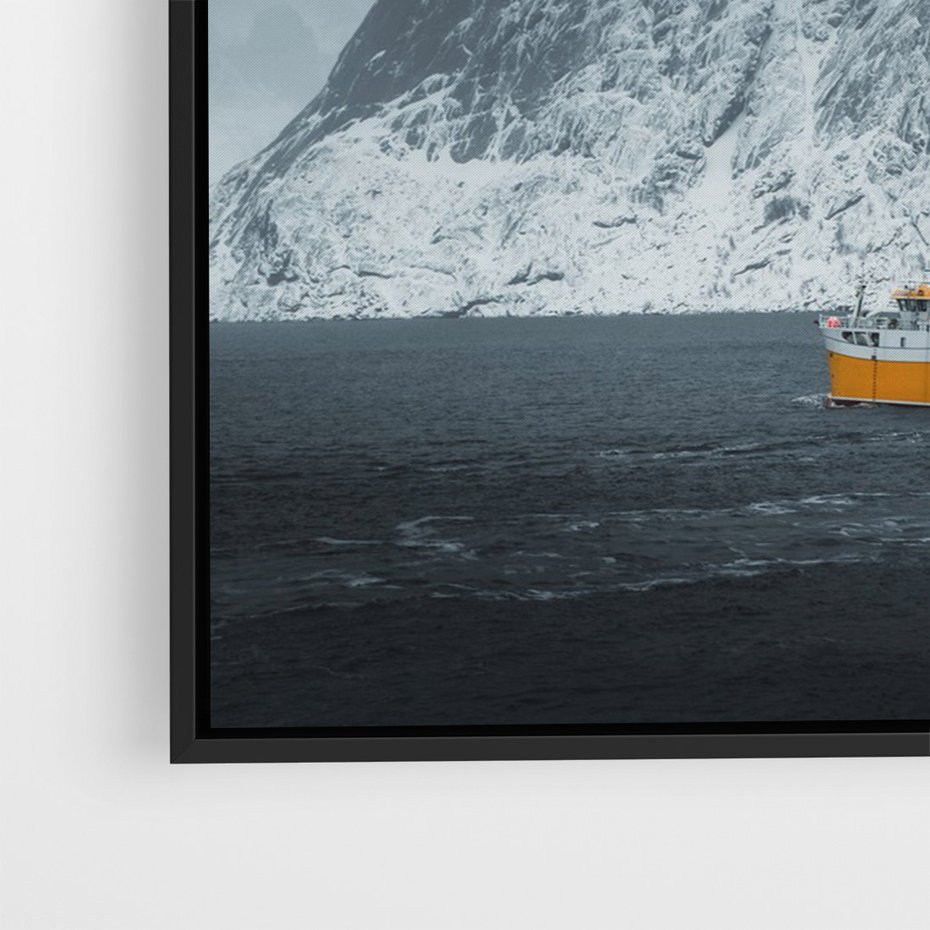 Obraz w ramie 50x70 - Skandynawski pejzaż - skadynawski, pejzaż - rama czarna