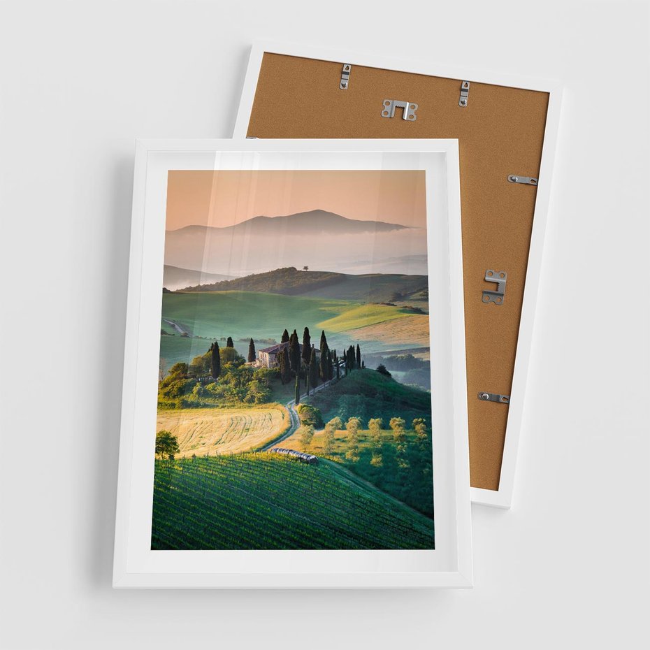 Plakat w ramie 50x70 - Perspektywa malowniczego widoku - widok, perspektywa - rama biała