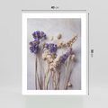 Plakat bez ramy 40x50 - Błękitno-Biała Harmonia - suszone kwiaty, błekitne