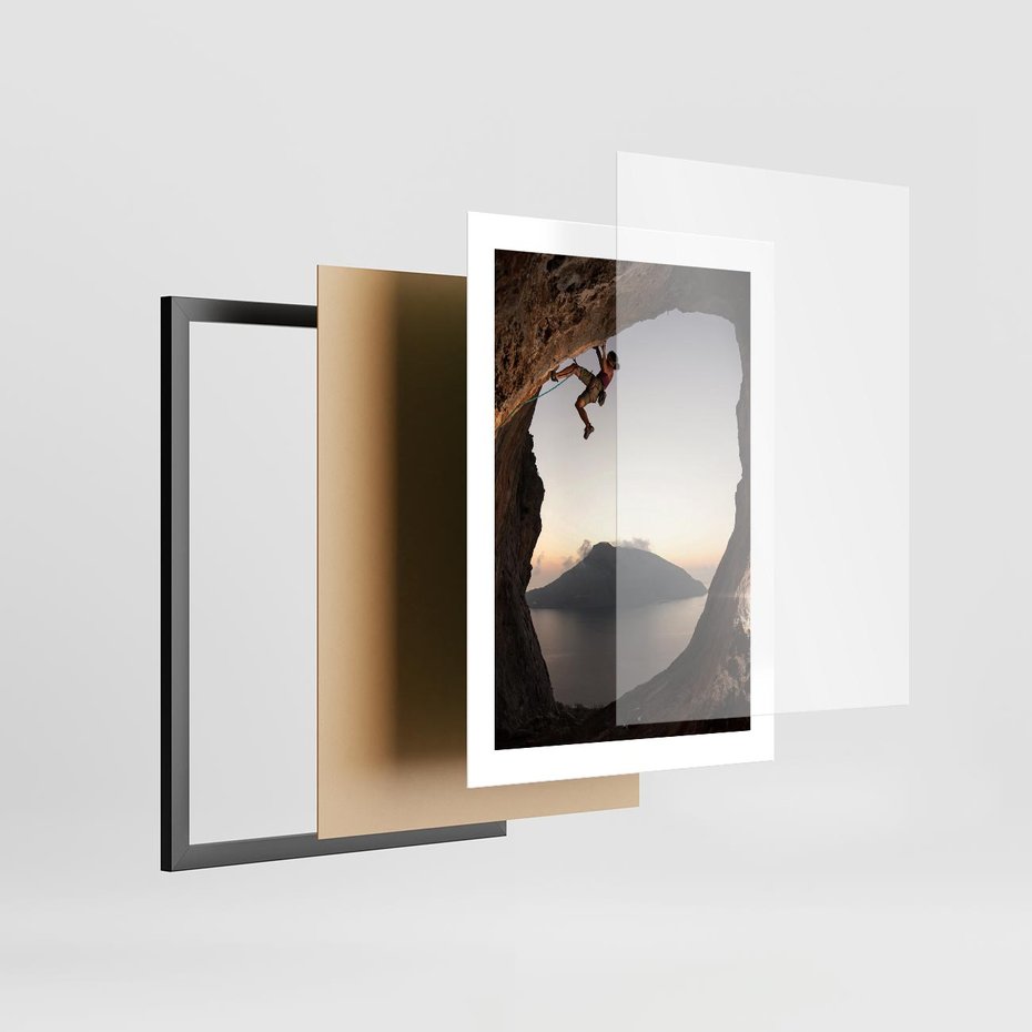 Plakat w ramie 30x40 - Wspinaczka na Wysokie Góry - wspinaczka, góry - rama czarna