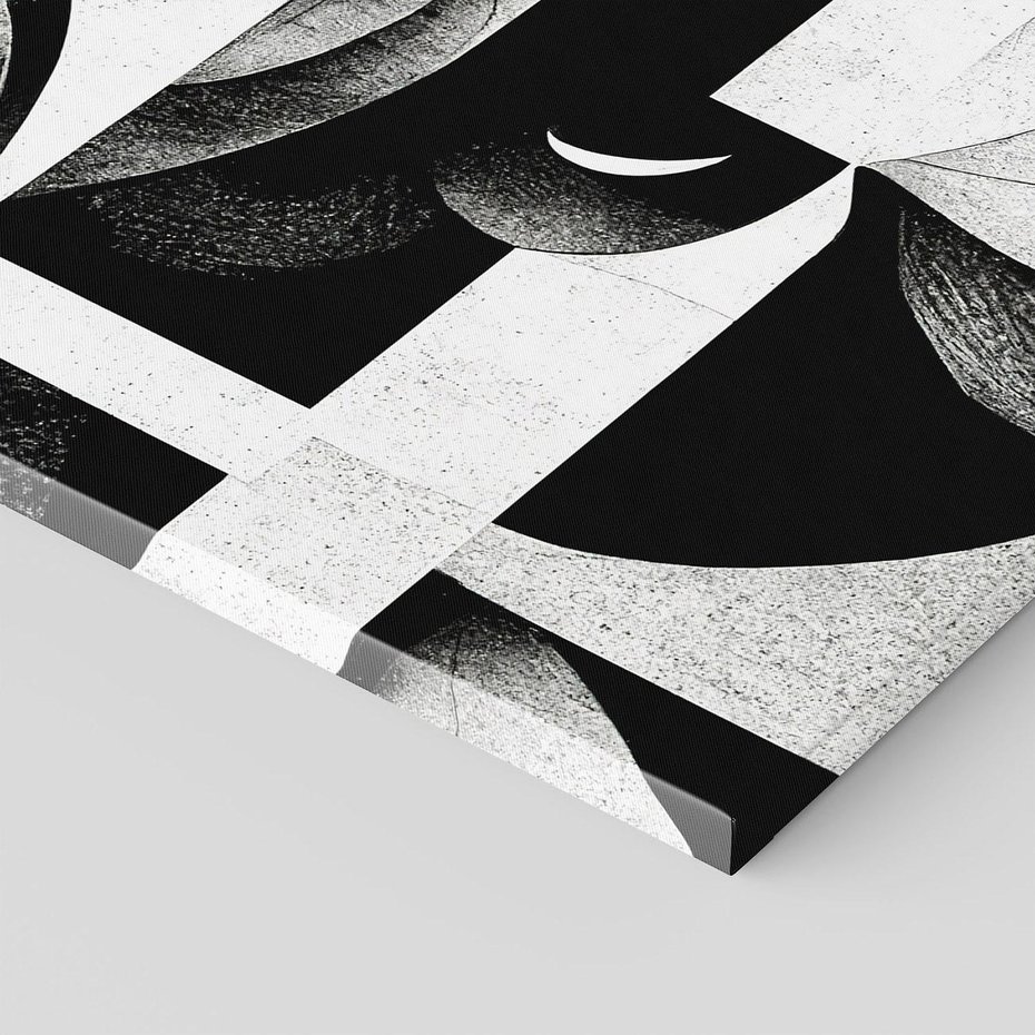 Obraz na płótnie 120x80 - Harmonia świateł i cieni - abstrakcja czarno biała, geometria