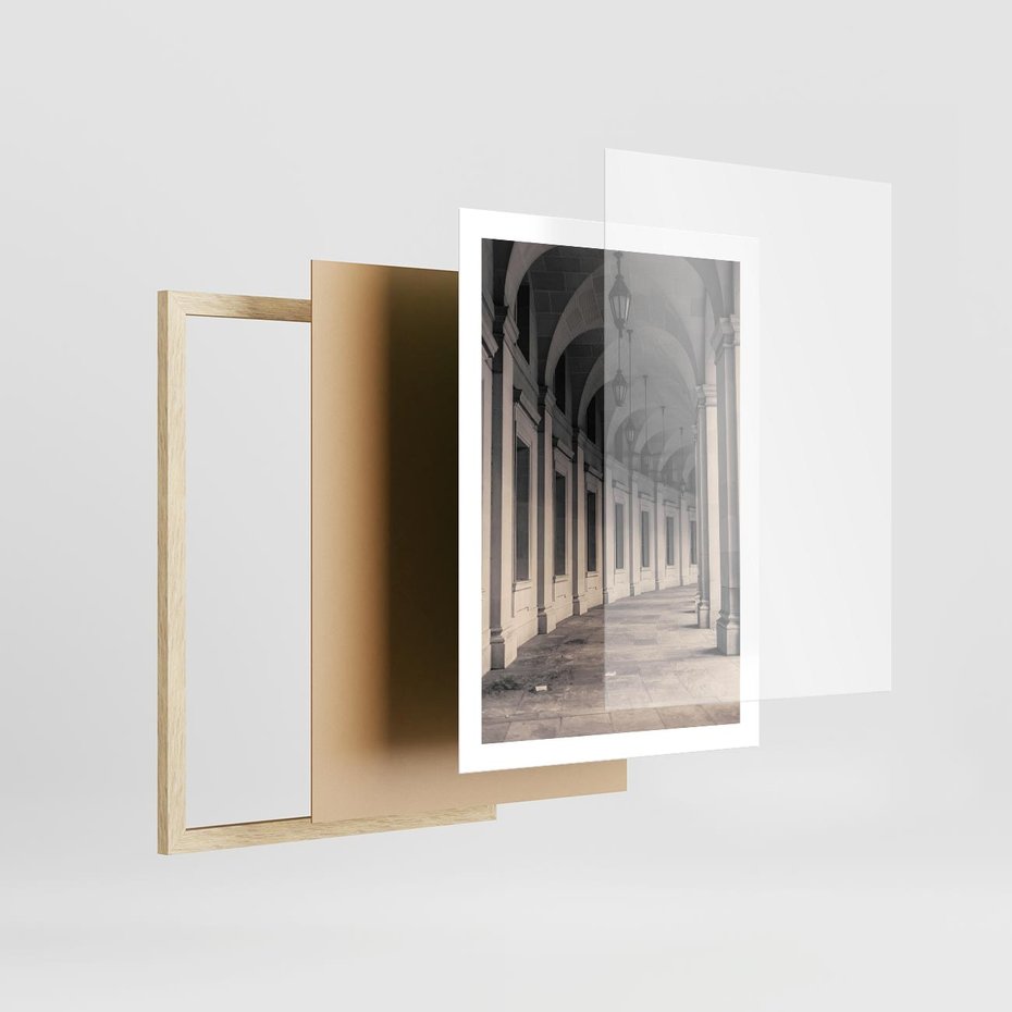Plakat w ramie 50x70 - Kolumny Elegancji - architektura, kolumny - rama drewno
